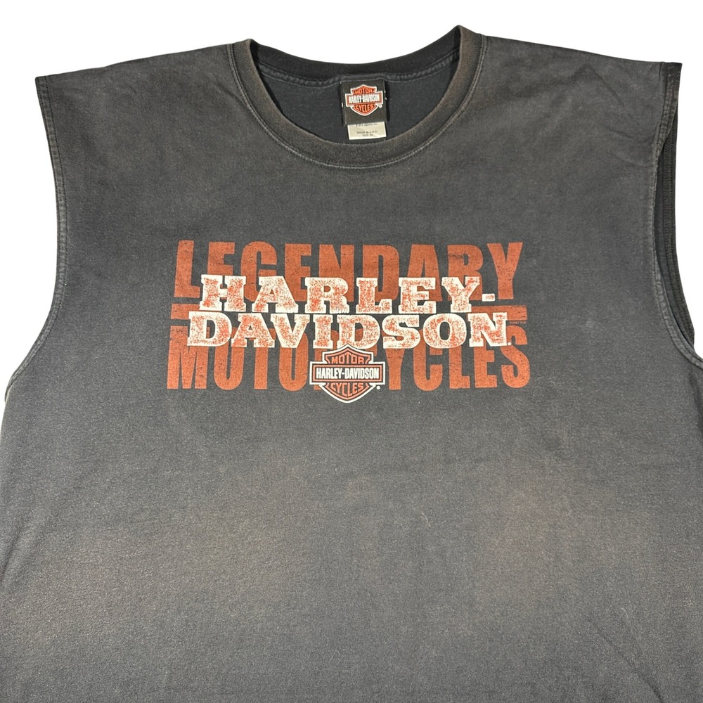 Vintage Faded Harley-Davidson Bahamas‎ Muscle Tee Mens 2X Black Made In USA